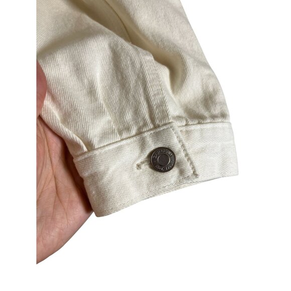 Gap Denim Jacket L White Western Boho Hippie Neutral Minimalist Classic Chic 80s - Picture 8 of 11